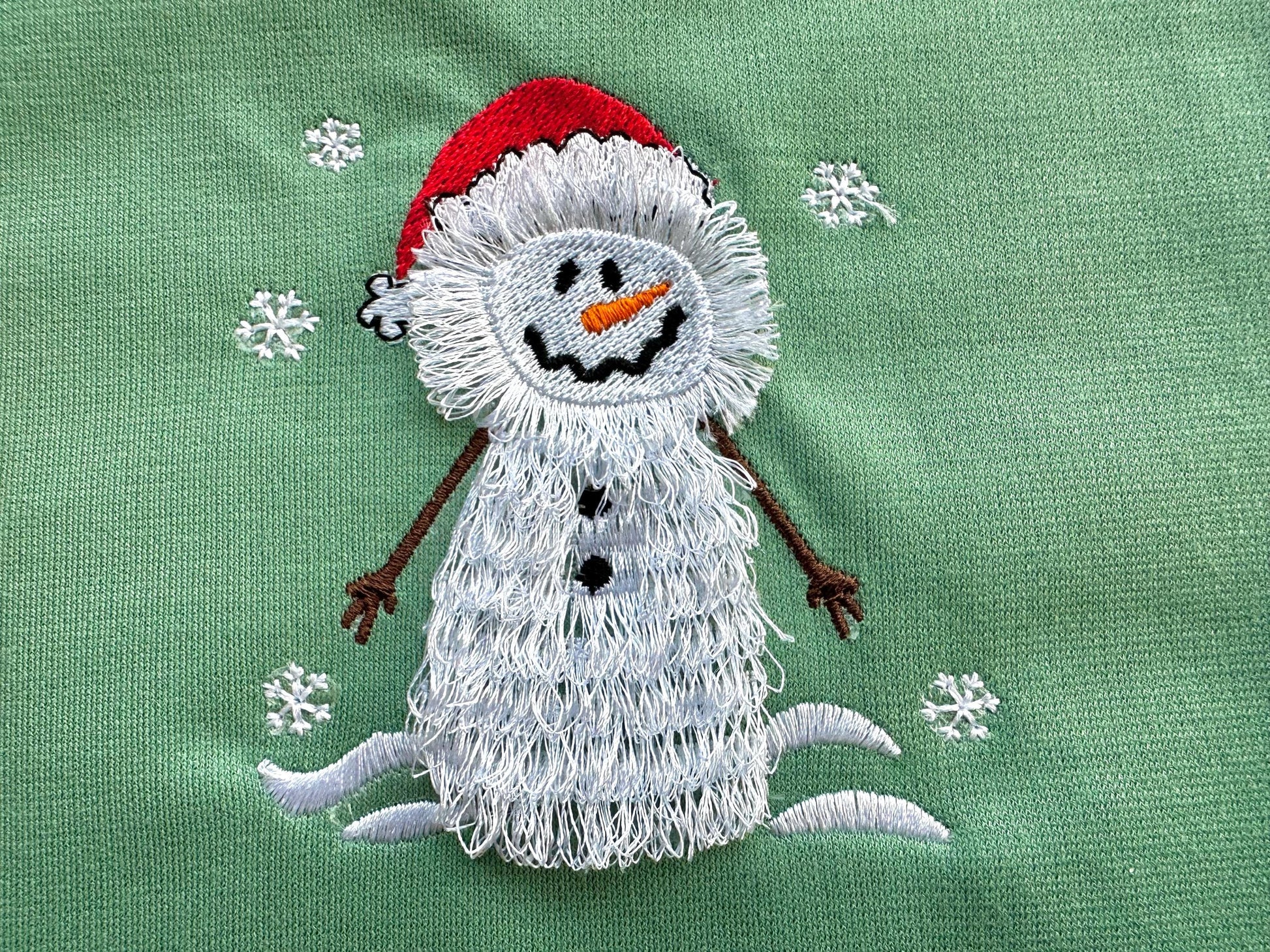Little Cute Fringed Fluffy Snowman Santa Hat Fringe in the Hoop Machine Embroidery Designs Fur Chenille Christmas Santa Helper Small Sizes - Etsy