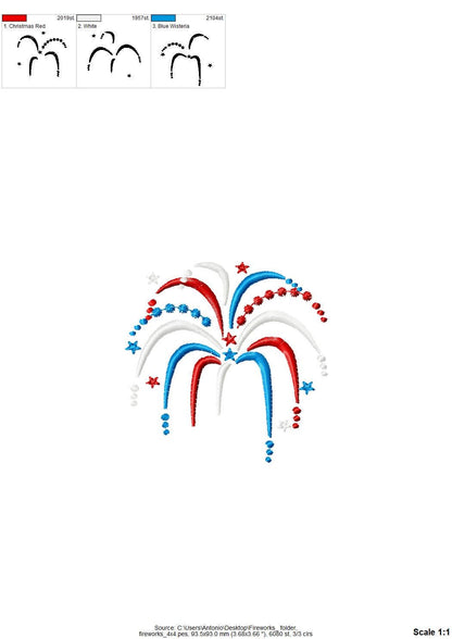 Magic Fireworks Glow in the dark special thread machine embroidery designs glowing sparkle