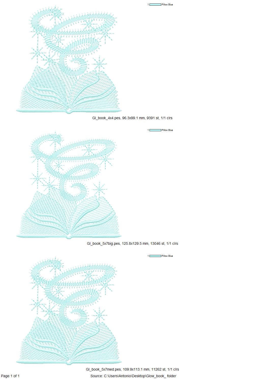 Magic Sparkle Book – Sizes 4" 5" 7" Digital Embroidery File | Artapli