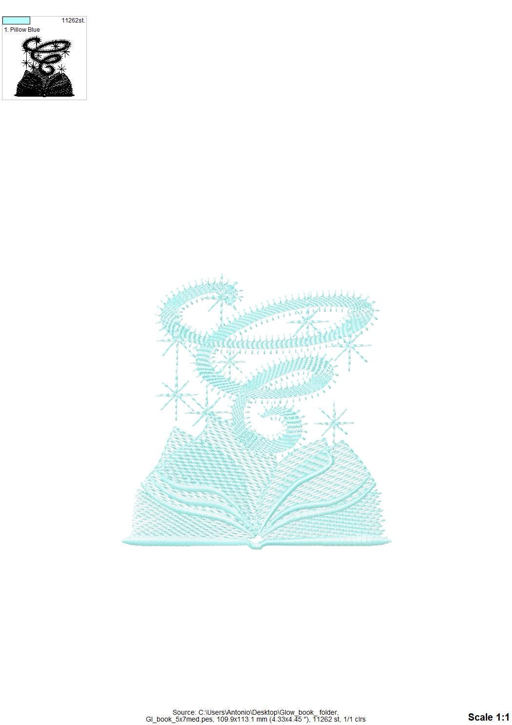 Magic Sparkle Book – Book machine embroidery design by Artapli