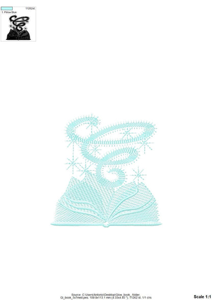 Magic Sparkle Book – Book machine embroidery design by Artapli