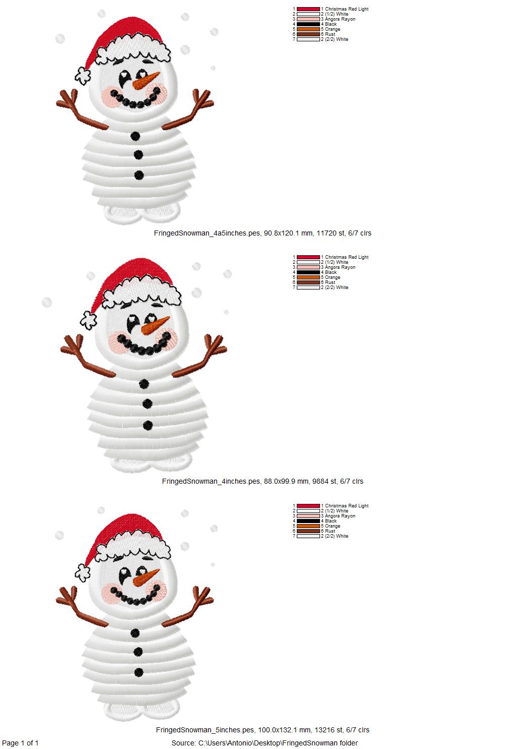 Little Cute Fringed Fluffy Snowman Machine Embroidery Designs Fringe in the Hoop Fur Chenille Christmas Santa Helper Kids Outfit Size 4, 5in - Etsy