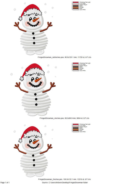 Little Cute Fringed Fluffy Snowman Machine Embroidery Designs Fringe in the Hoop Fur Chenille Christmas Santa Helper Kids Outfit Size 4, 5in - Etsy