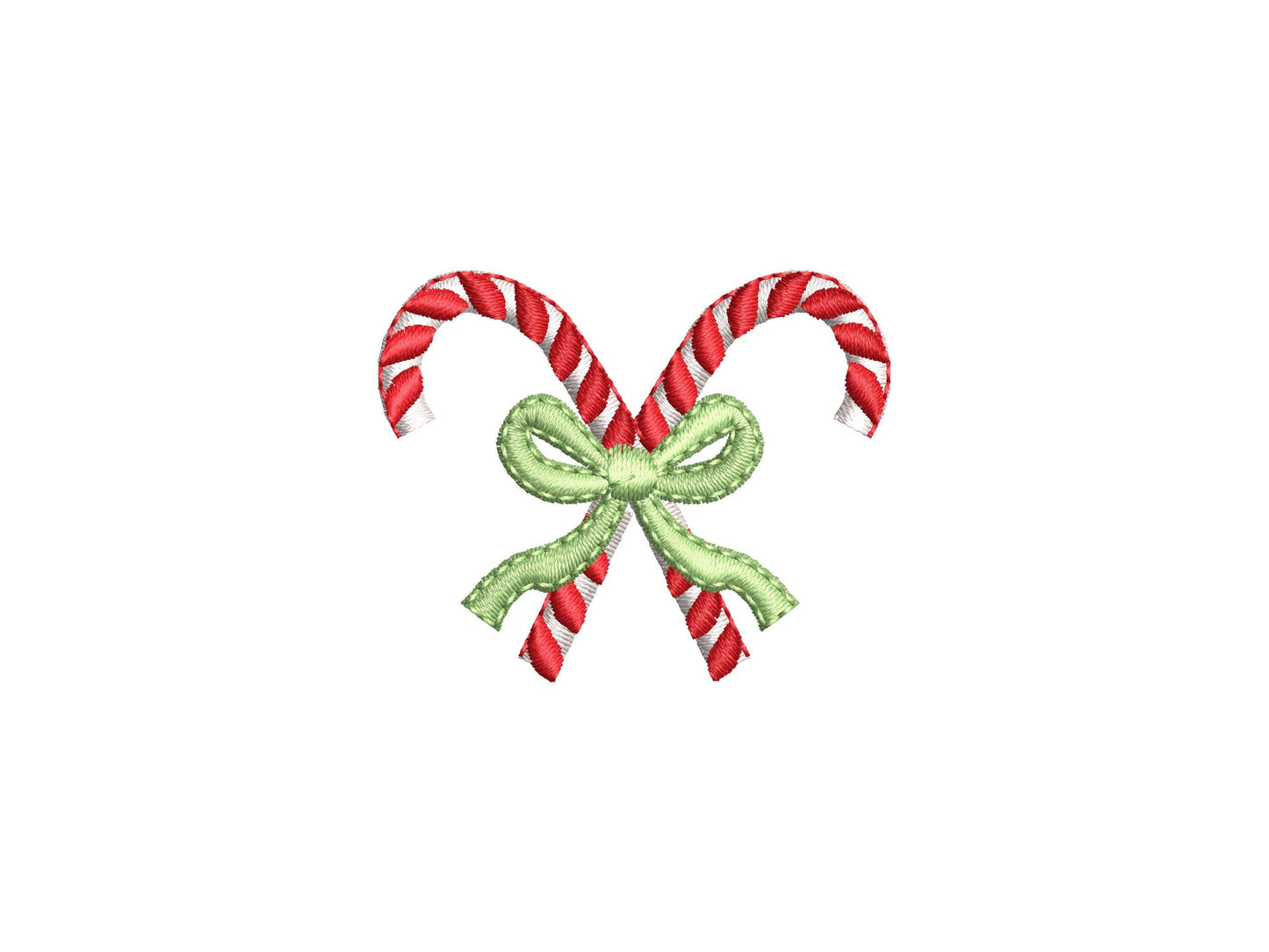 Mini Candy Cane candies with a Bow machine embroidery designs Christmas decor kids monogram accent home decoration sizes 1.3 up to 2 inch