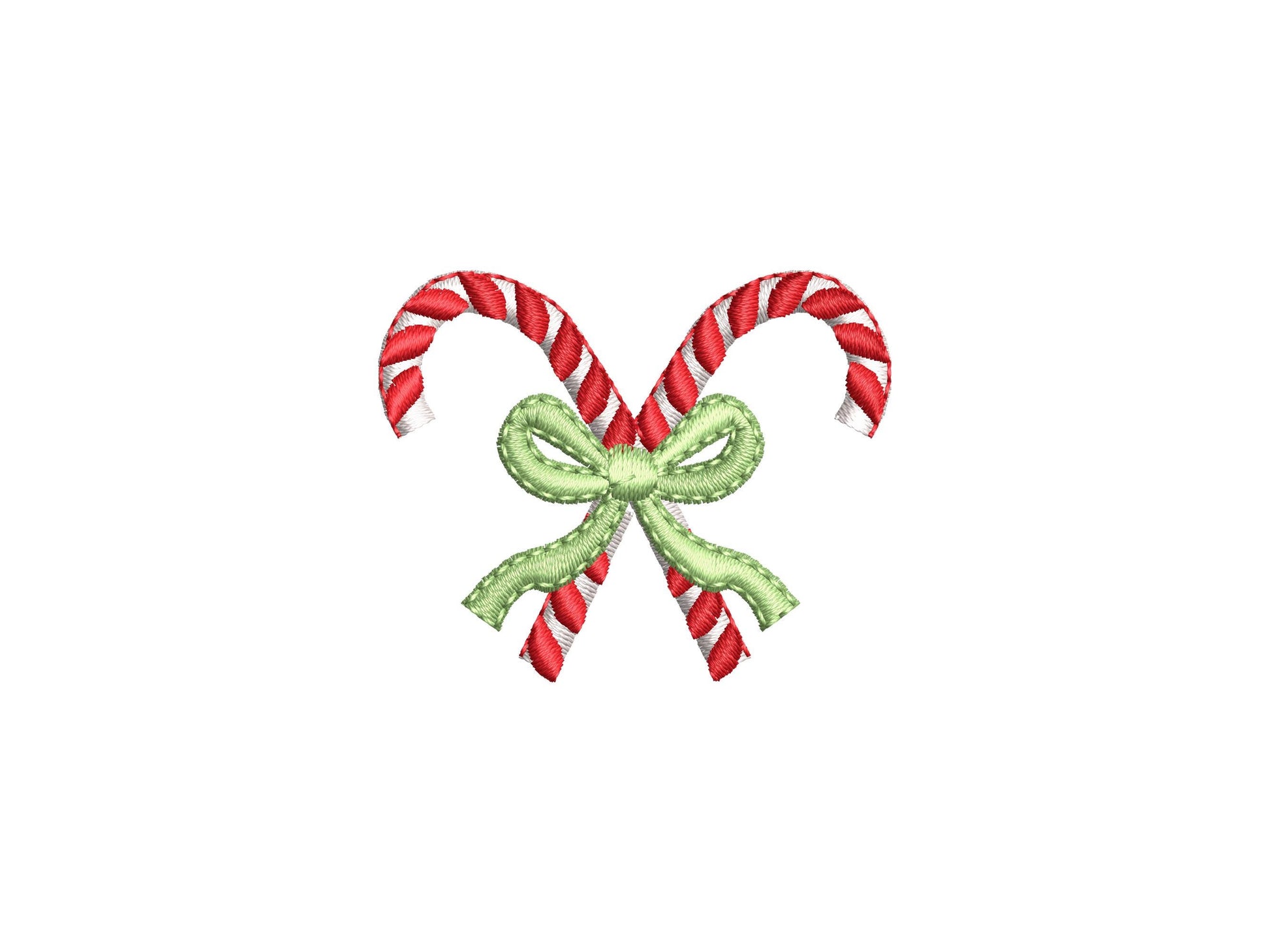 Mini Candy Cane candies with a Bow machine embroidery designs Christmas decor kids monogram accent home decoration sizes 1.3 up to 2 inch
