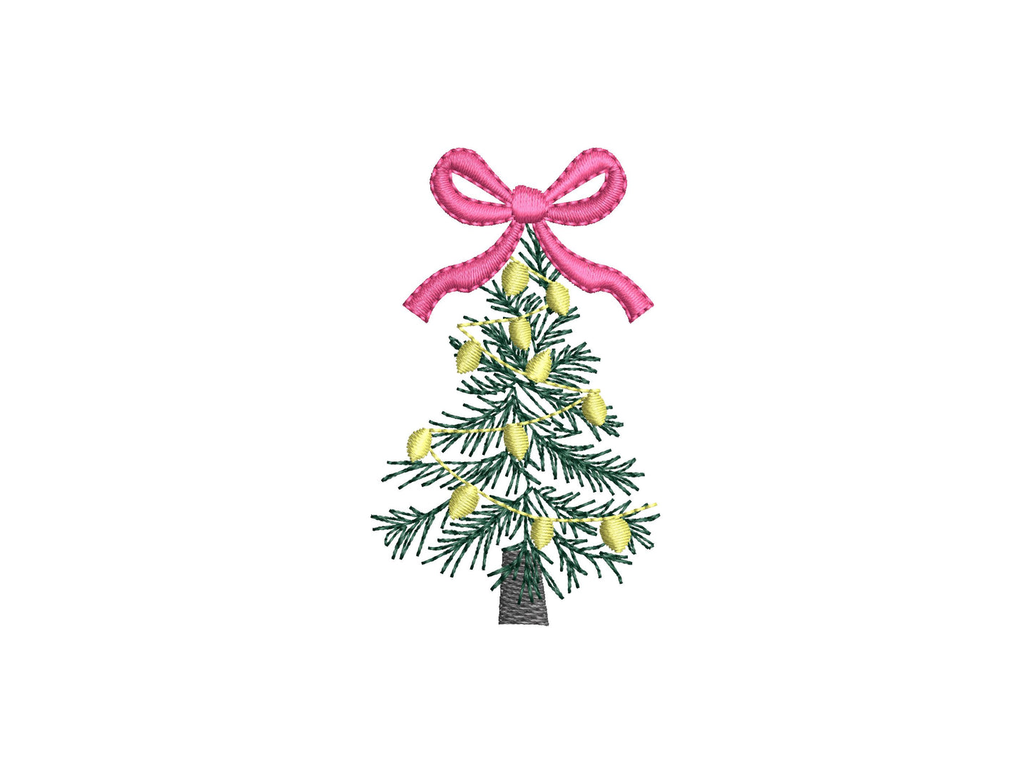 Mini Christmas Tree with Bow machine embroidery designs Christmas decor monogram accent sweet home decoration