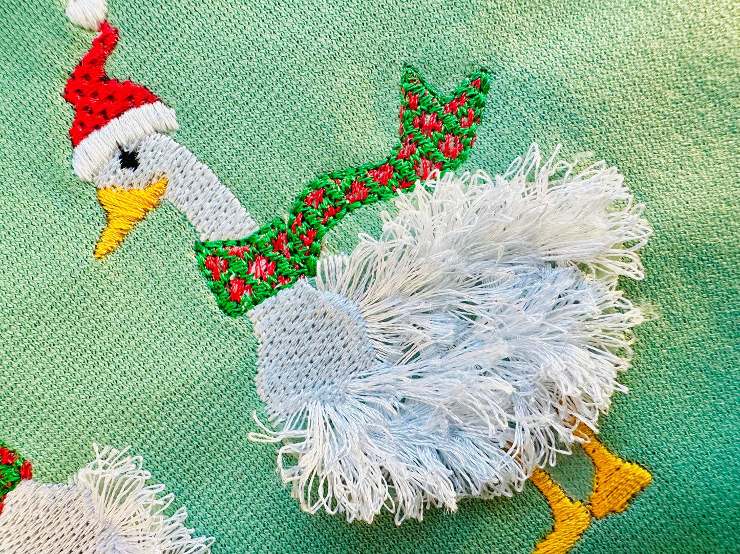 Christmas Merry Festive Fringed Goose Small Fluffy Goose Duck Farm Bird Machine Embroidery Designs 4x4 Fringed for Sweater Sweatshirt Hoodie - Etsy