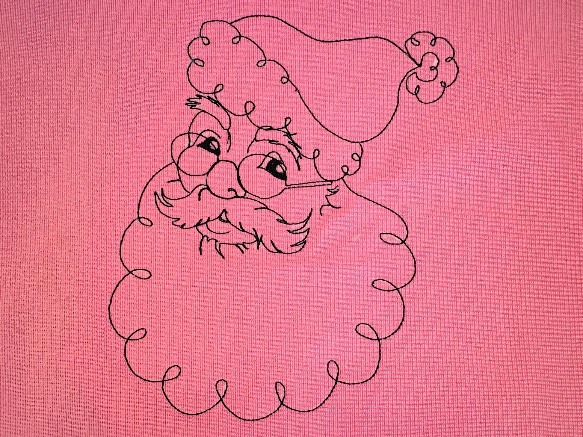 Quick Light Stitch Santa Claus Outline Machine Embroidery Designs Christmas Santa Head Silhouette