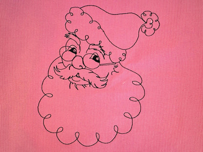 Quick Light Stitch Santa Claus Outline Machine Embroidery Designs Christmas Santa Head Silhouette
