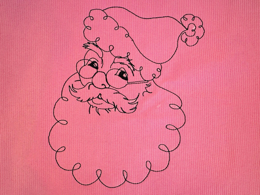 Quick Light Stitch Santa Claus Outline Machine Embroidery Designs Christmas Santa Head Silhouette
