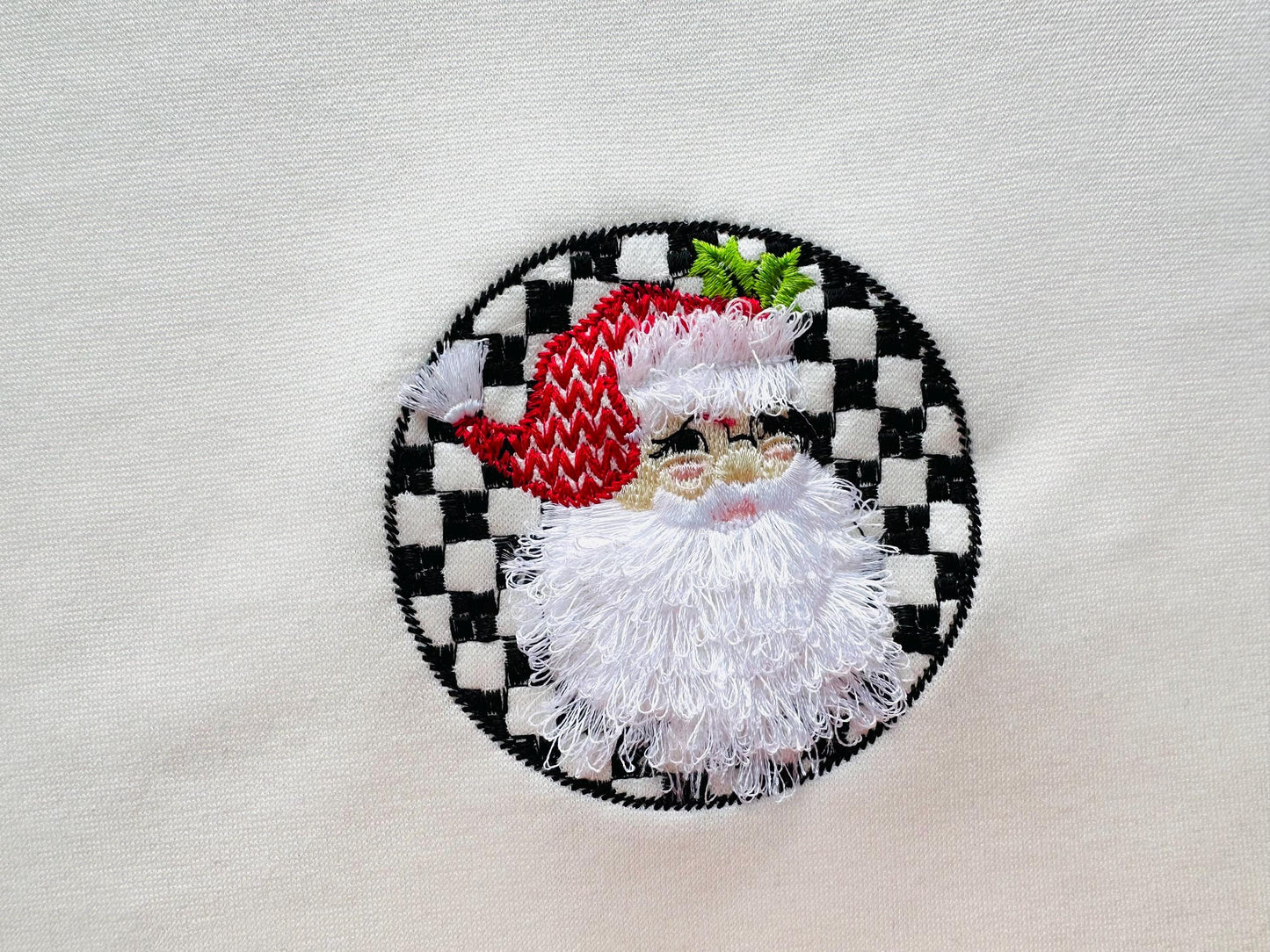 Retro Style Santa Claus Portrait Circle Design Fringed Fluffy Beard Machine Embroidery Designs for Hoop 4x4 5x5 Merry Christmas Sweet Home - Etsy