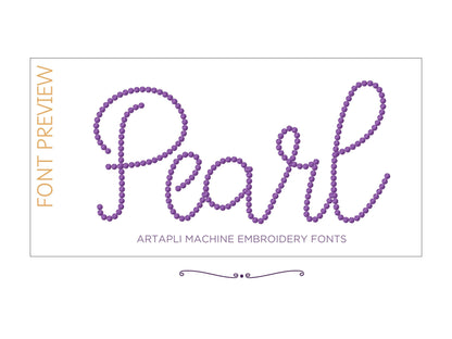 Pearl stitch Font machine embroidery designs awesome Pearl line monogram handwritten script alphabet letters numbers sizes 1.8 up to 4.5in