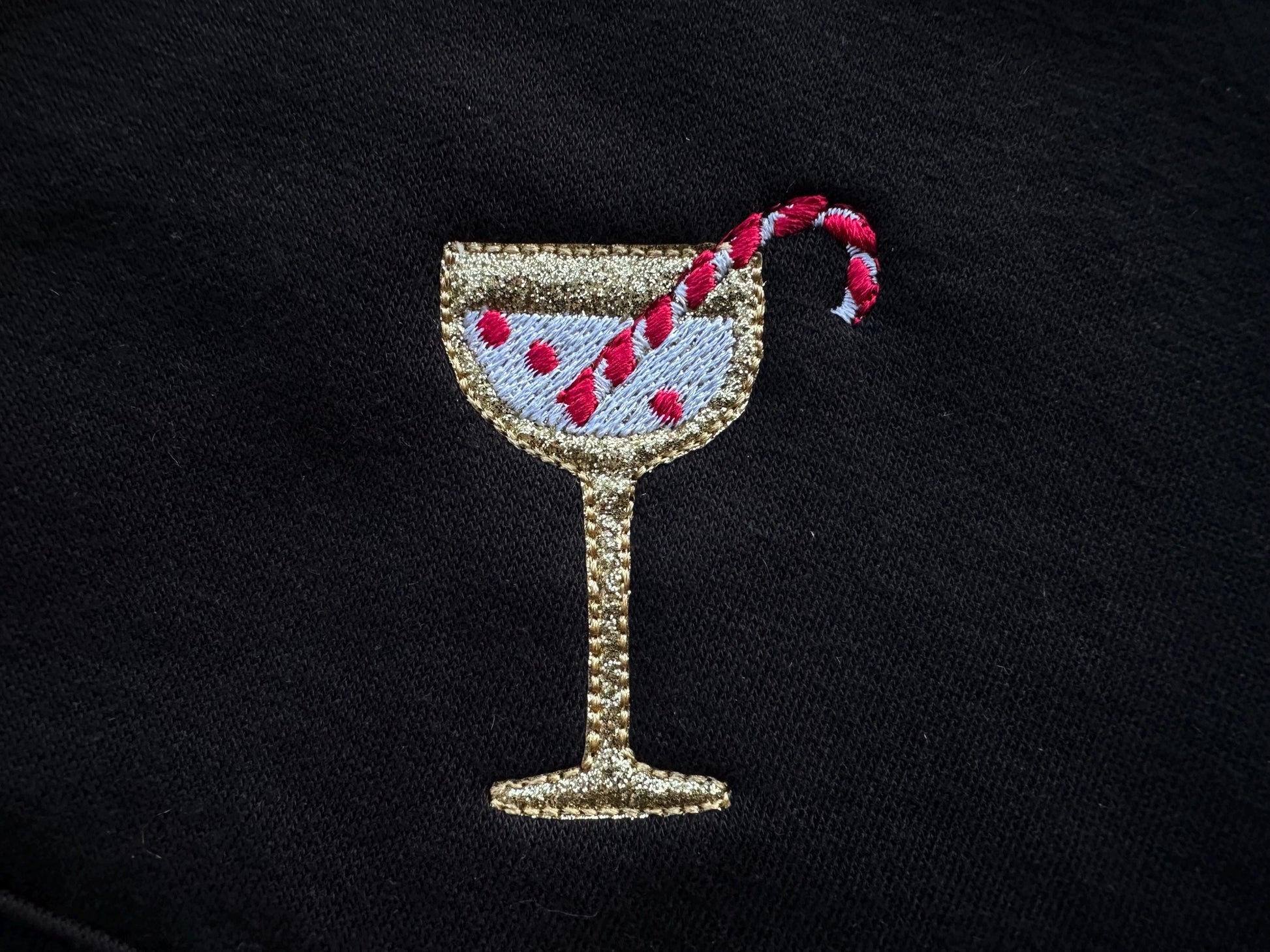 Festive Cocktail Pack SET of 4 designs HTV Glitter vinyl machine embroidery designs Wine Lovers Martini Sparkling Wine glass New Year Party