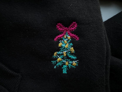 Mini Christmas Tree with Bow machine embroidery designs Christmas decor monogram accent sweet home decoration