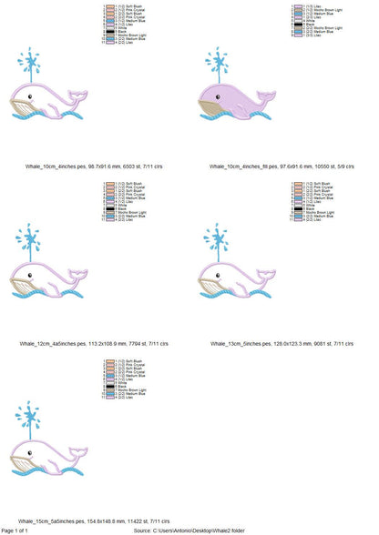 Whale Baby Boy – Sizes 4" 4.5" 5" 5.5" 7" Digital Embroidery File | Artapli