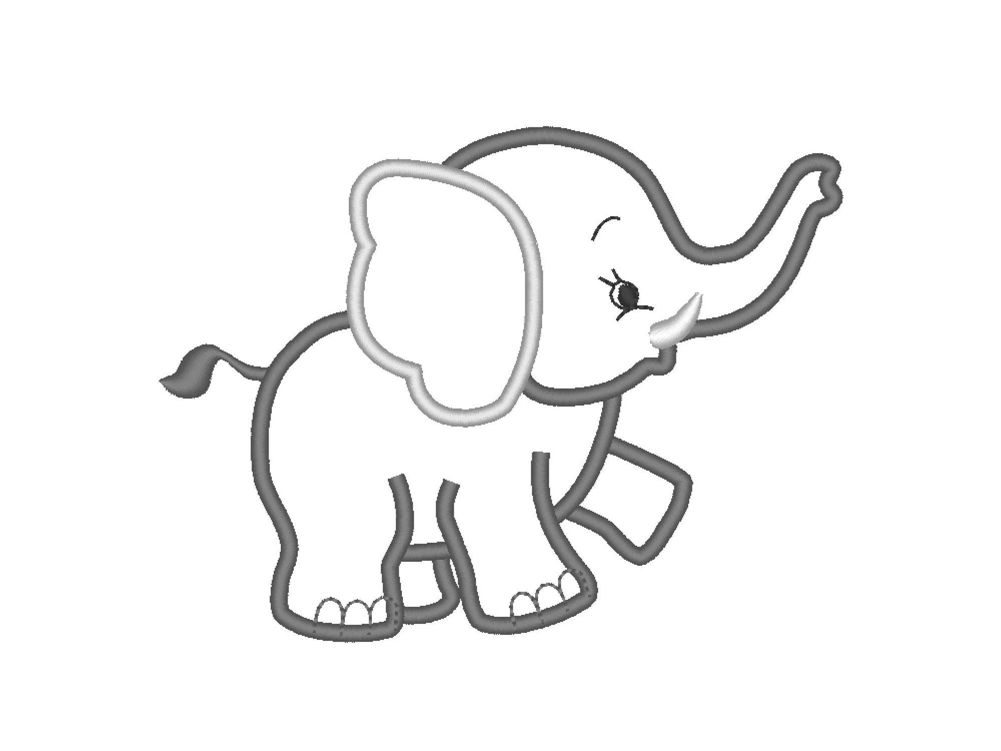 Little Elephant baby boy Applique machine embroidery designs