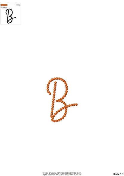 Pearl stitch handwritten script Font machine embroidery designs Pearl line alphabet