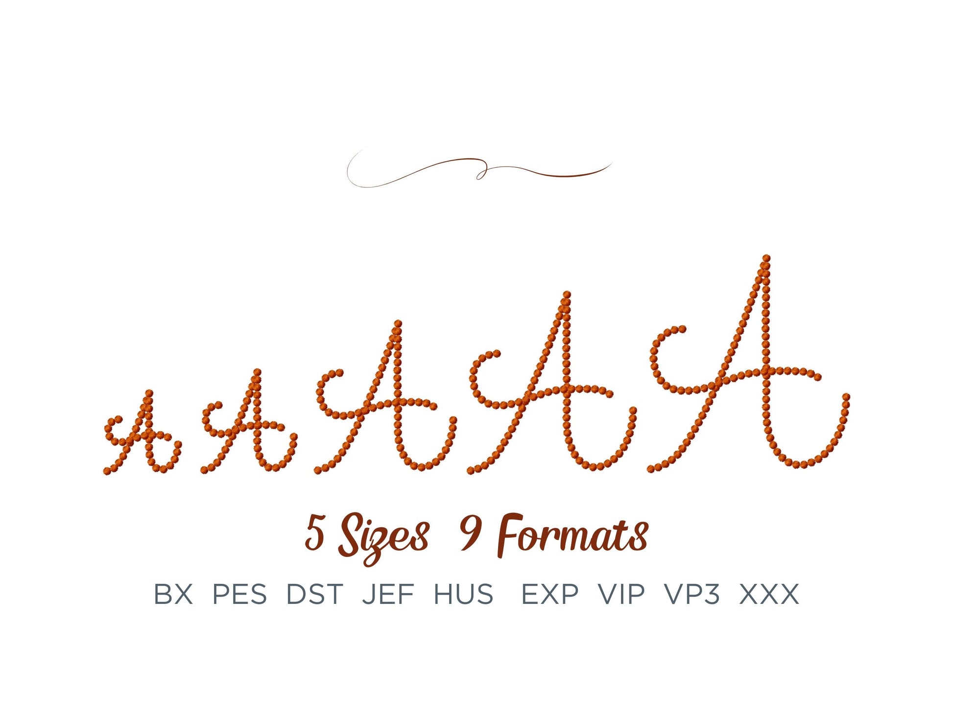 Pearl stitch handwritten script Font machine embroidery designs Pearl line alphabet