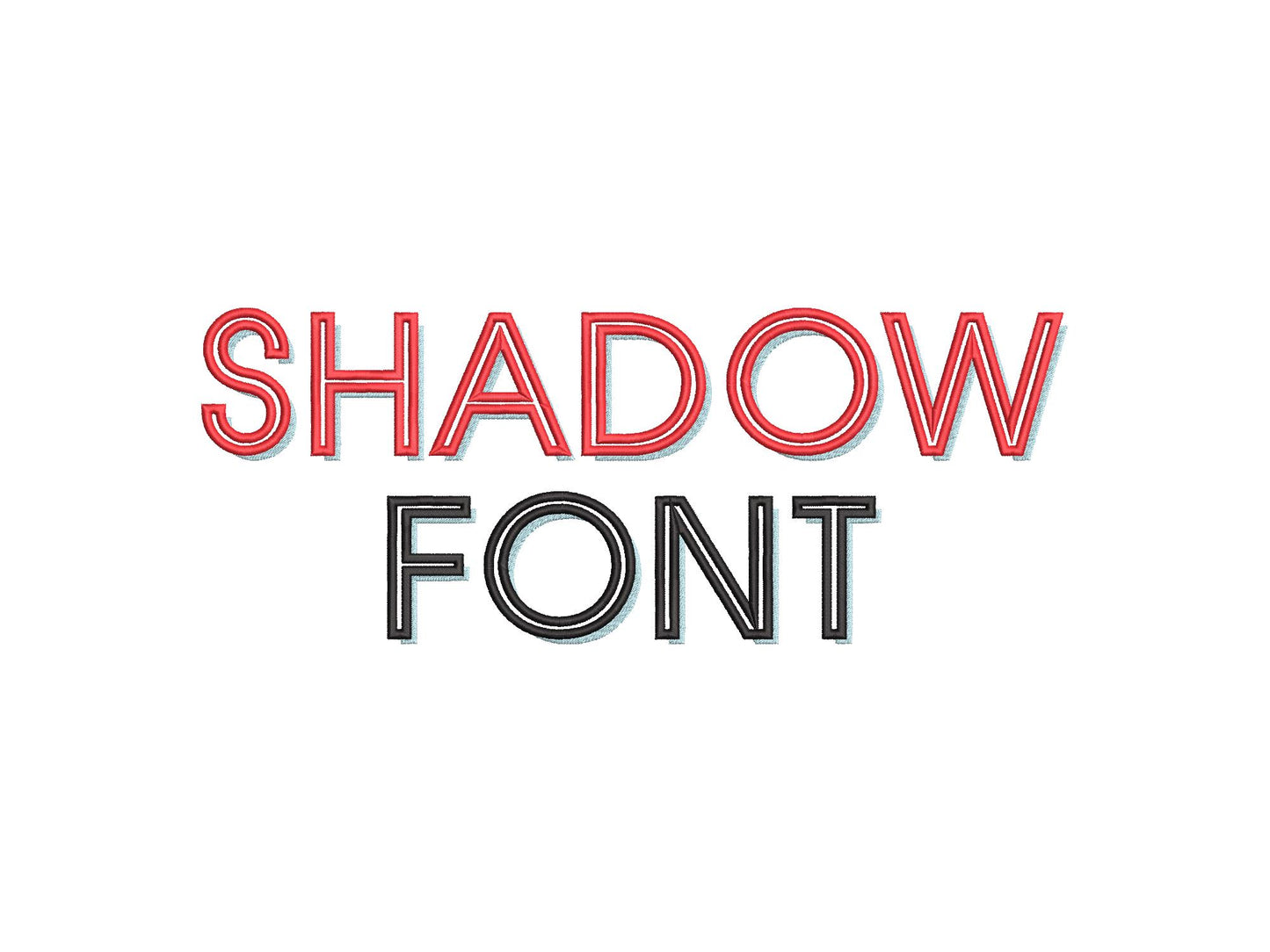 Shadow Athlete Block Font machine embroidery designs outline and shadow monogram letters