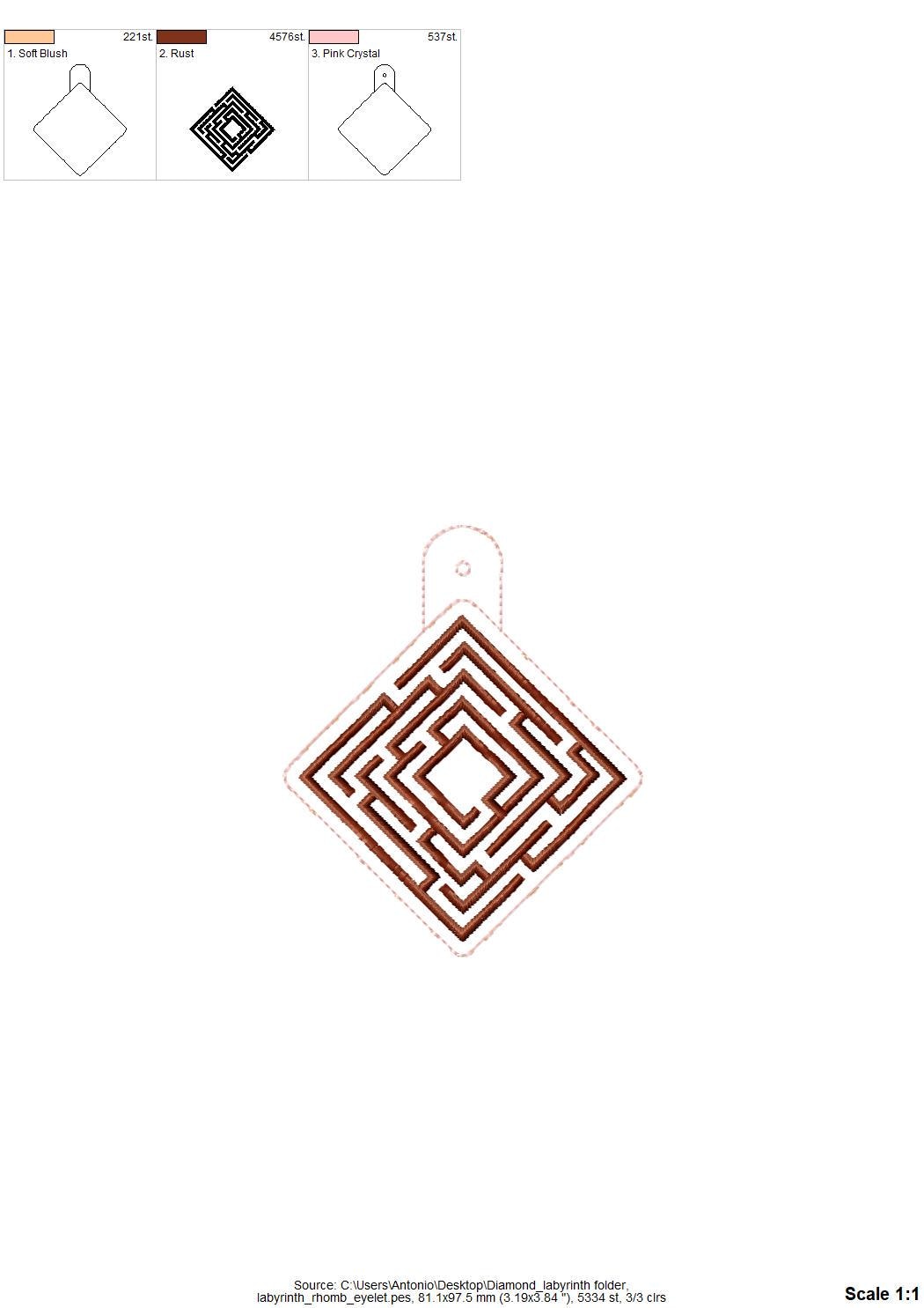 Diamond Labyrinth Keychain