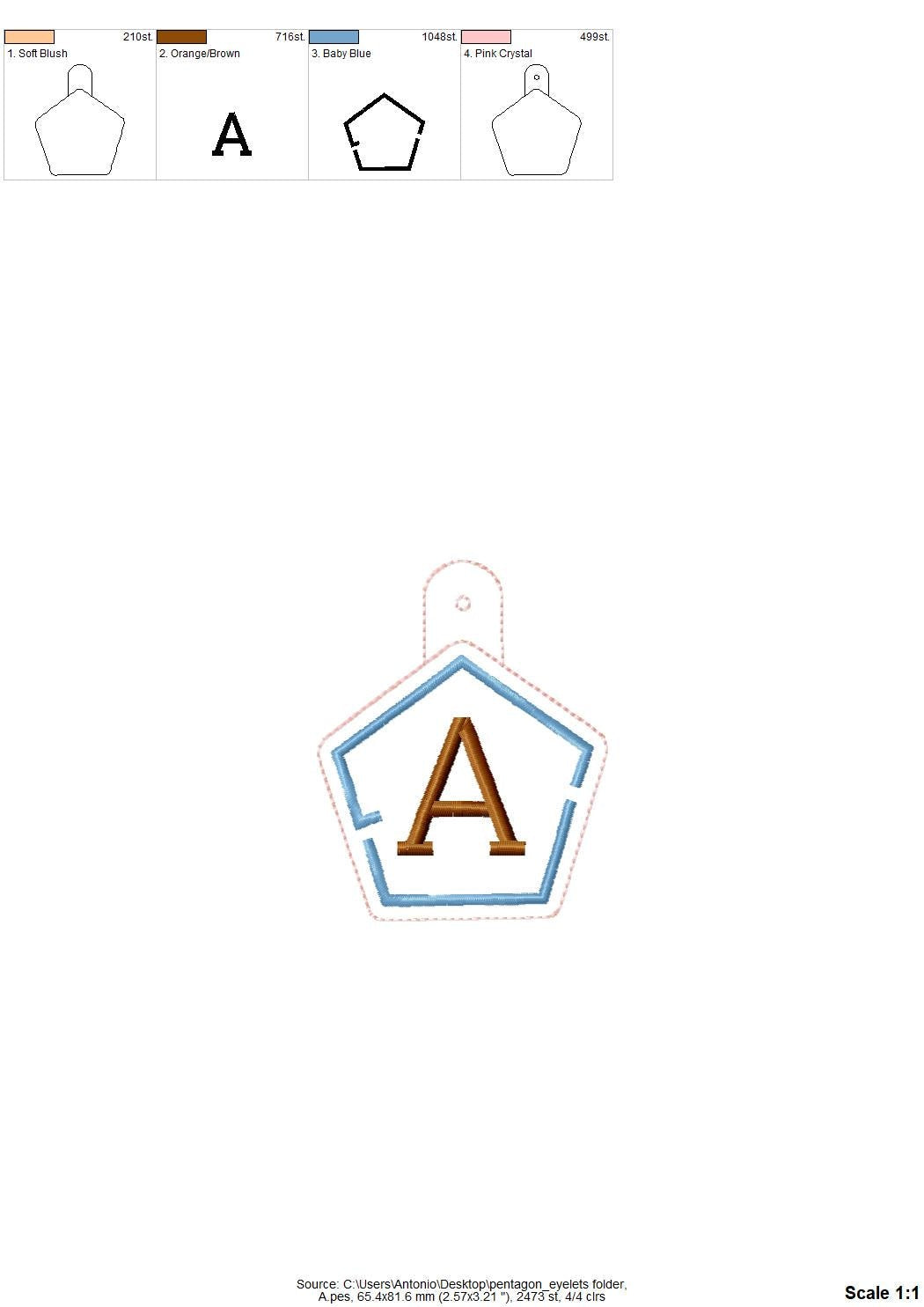 Pentagon Labyrinth Keychain