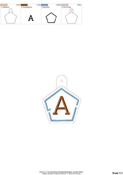 Pentagon Labyrinth Keychain