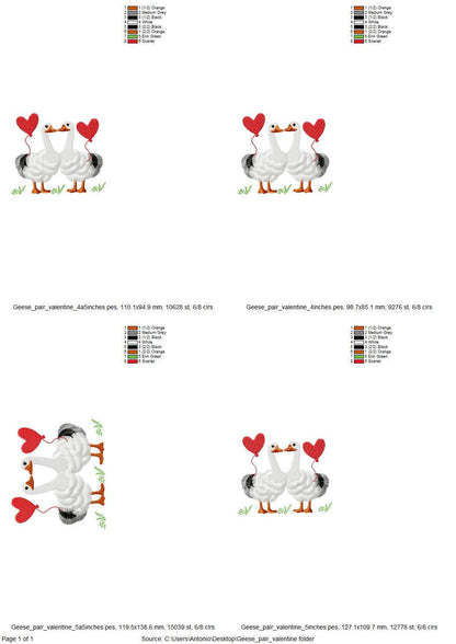 Valentine Geese Fluffy Fringed Goose Duck Fur Chenille Farm Bird Machine Embroidery Designs Fringe in the Hoop Awesome Heart Balloon Couple - Etsy