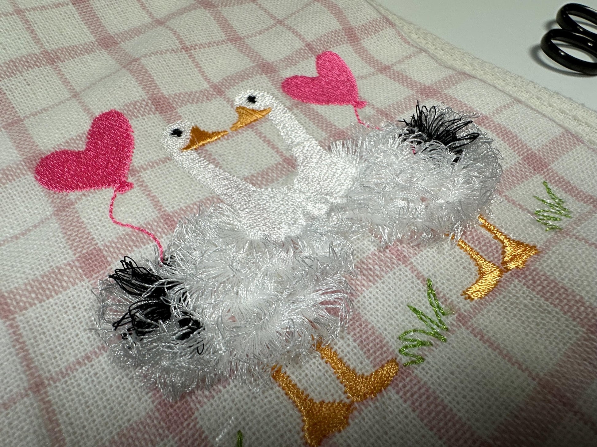 Valentine Geese Fluffy Fringed Goose Duck Fur Chenille Farm Bird Machine Embroidery Designs Fringe in the Hoop Awesome Heart Balloon Couple - Etsy