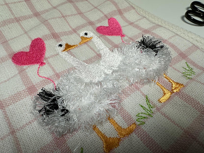 Valentine Geese Fluffy Fringed Goose Duck Fur Chenille Farm Bird Machine Embroidery Designs Fringe in the Hoop Awesome Heart Balloon Couple - Etsy