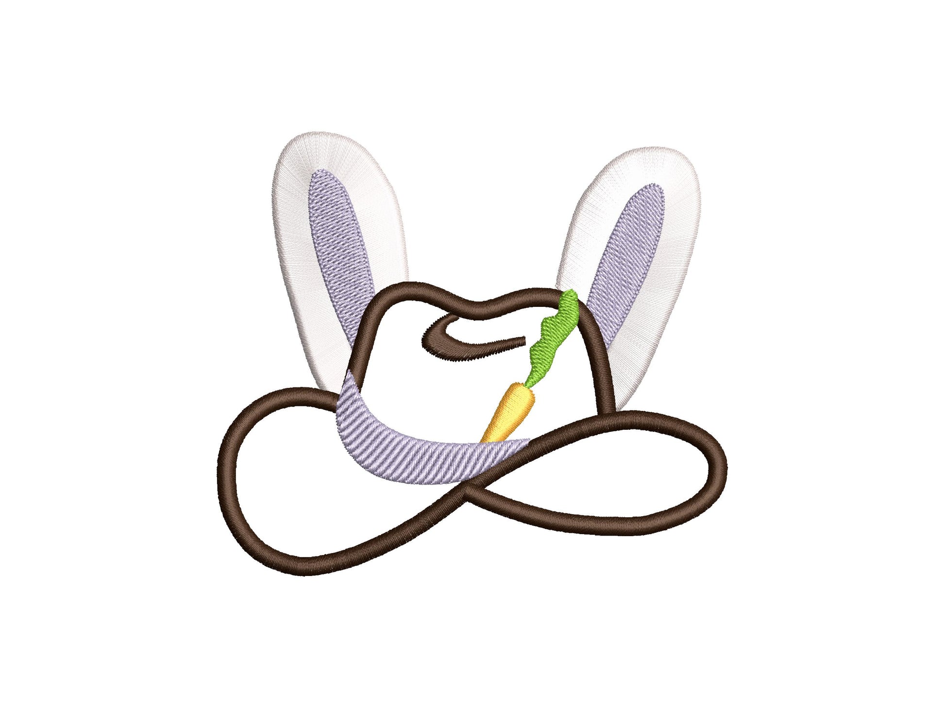 Easter Bunny Cowboy Hat Fringed Fluffy Bunny Ears Kids Girls Boys Cute Applique