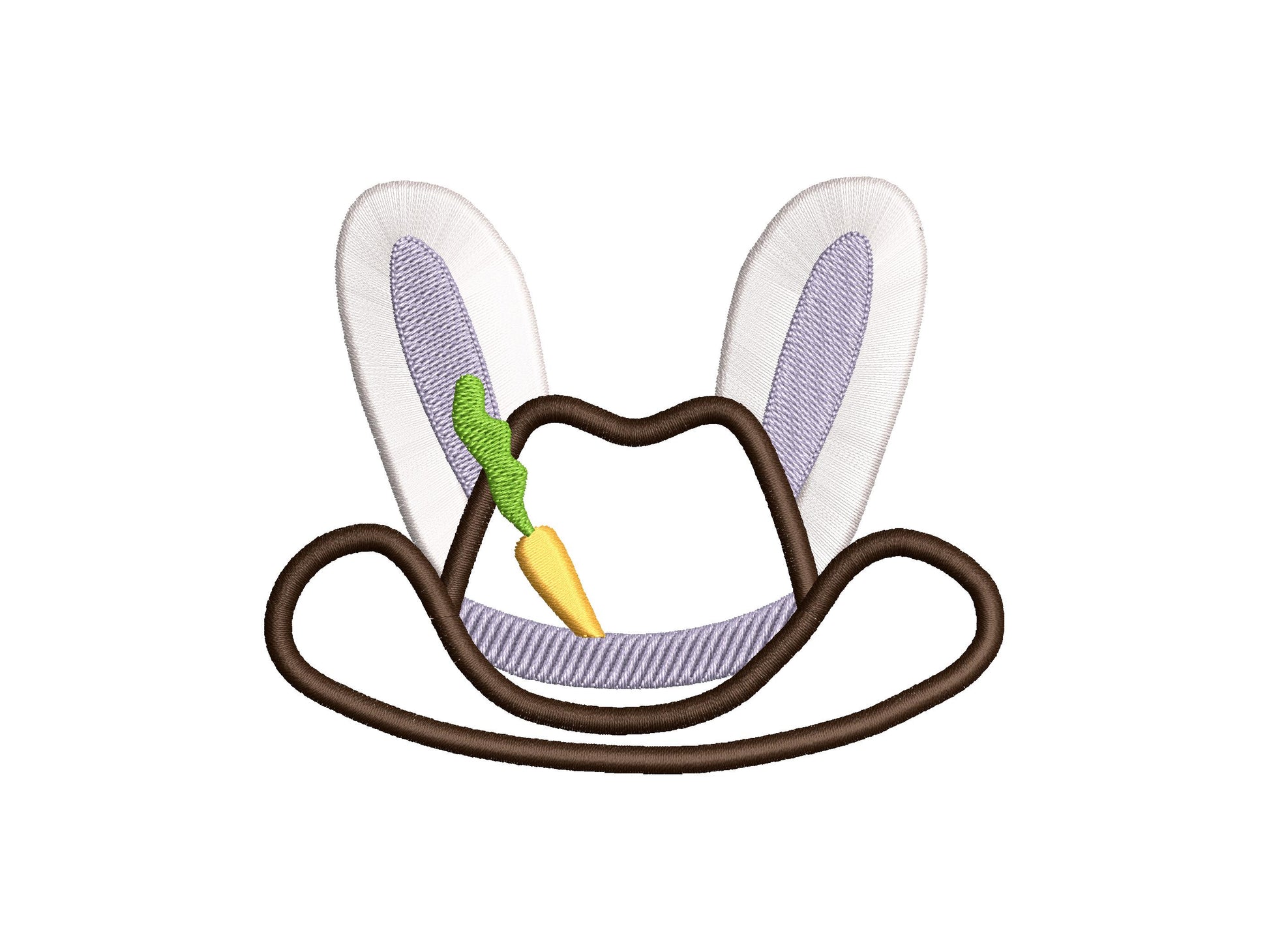 Easter Bunny Cowboy Hat Fringed Fluffy Bunny Ears Kids Girls Boys Cute Applique