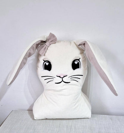Pretty Bunny face soft toy doll face machine embroidery designs Bunny head in assorted sizes 3.5 up to 7 inch kids baby outfit decoration