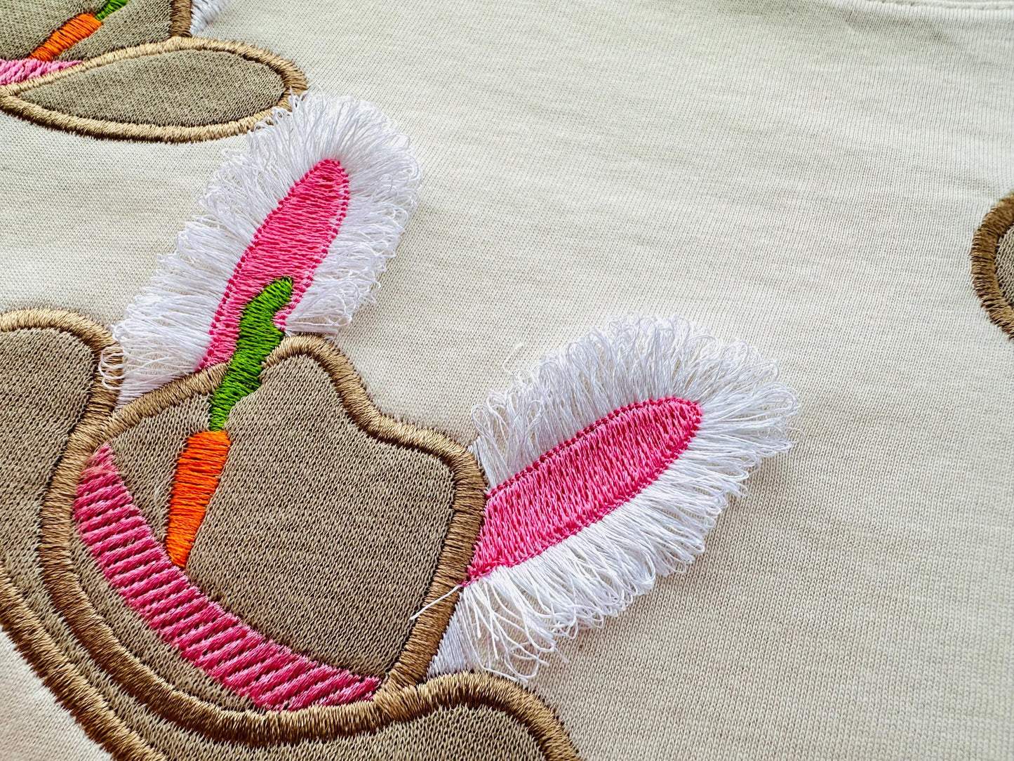 Easter Bunny Cowboy Hat Fringed Fluffy Bunny Ears Kids Girls Boys Cute Applique