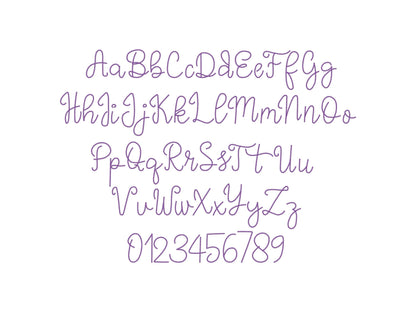 Pearl stitch Font machine embroidery designs awesome Pearl line monogram handwritten script alphabet letters numbers sizes 1.8 up to 4.5in