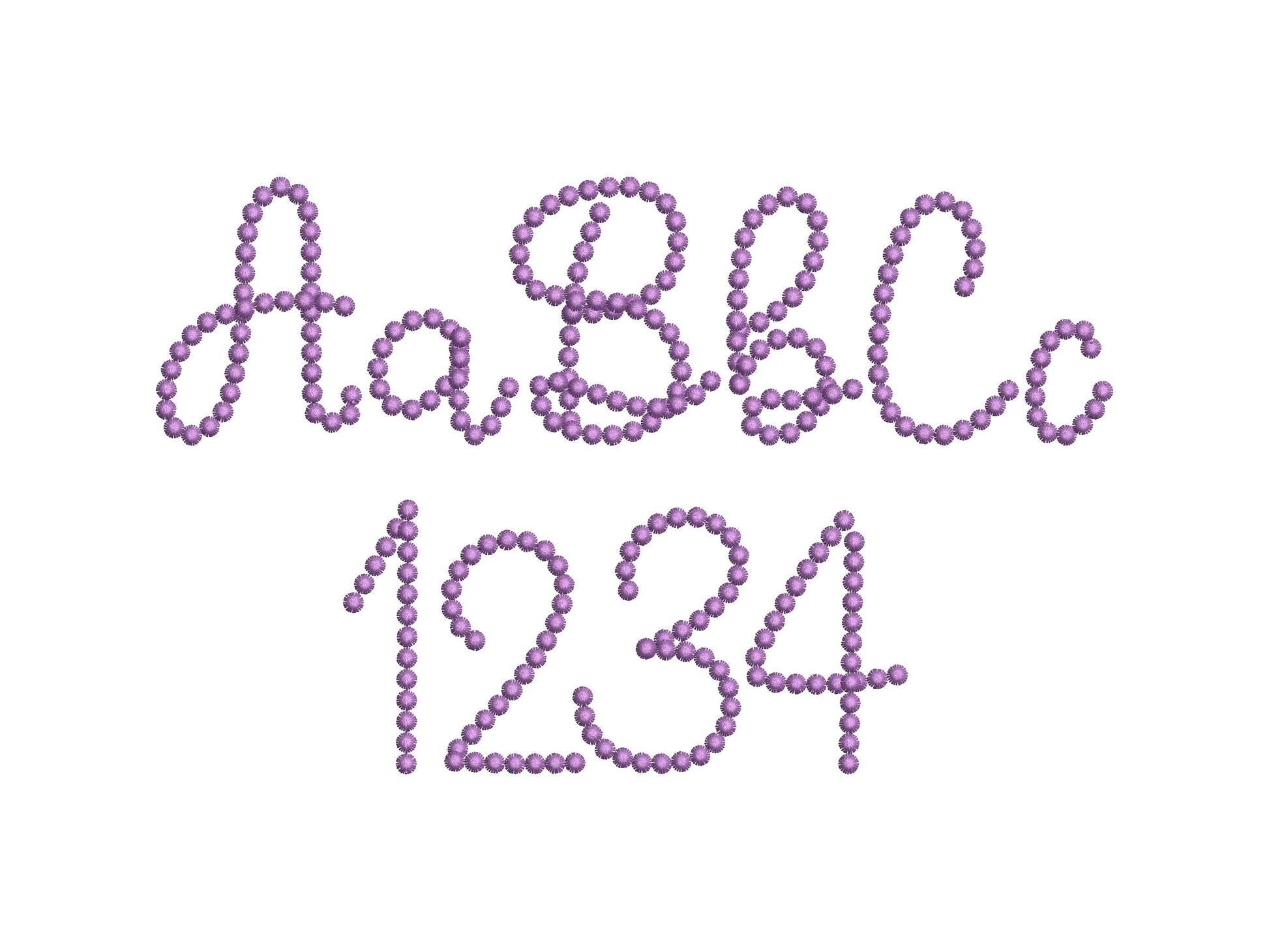 Pearl stitch Font machine embroidery designs awesome Pearl line monogram handwritten script alphabet letters numbers sizes 1.8 up to 4.5in