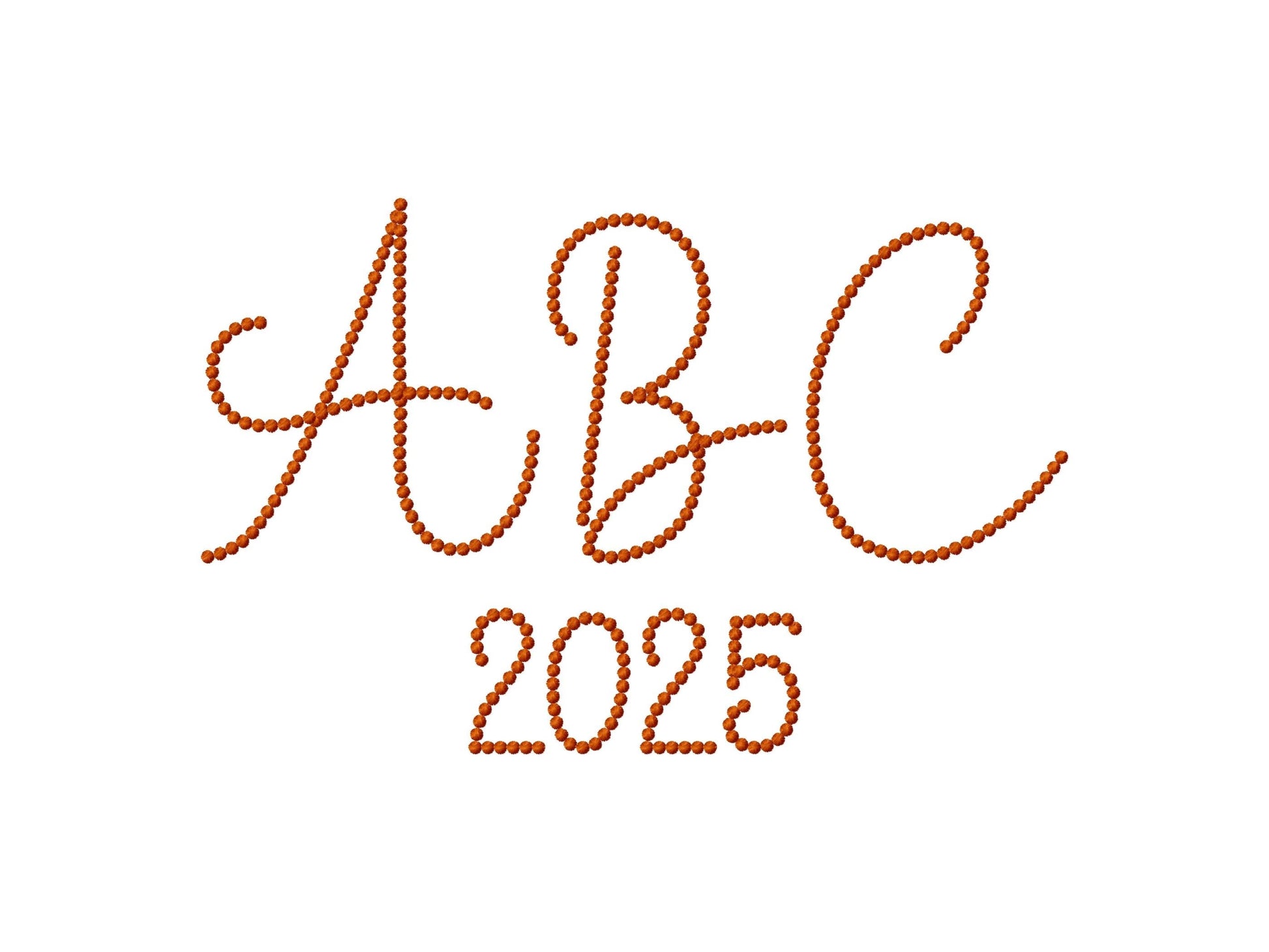 Pearl stitch handwritten script Font machine embroidery designs Pearl line alphabet