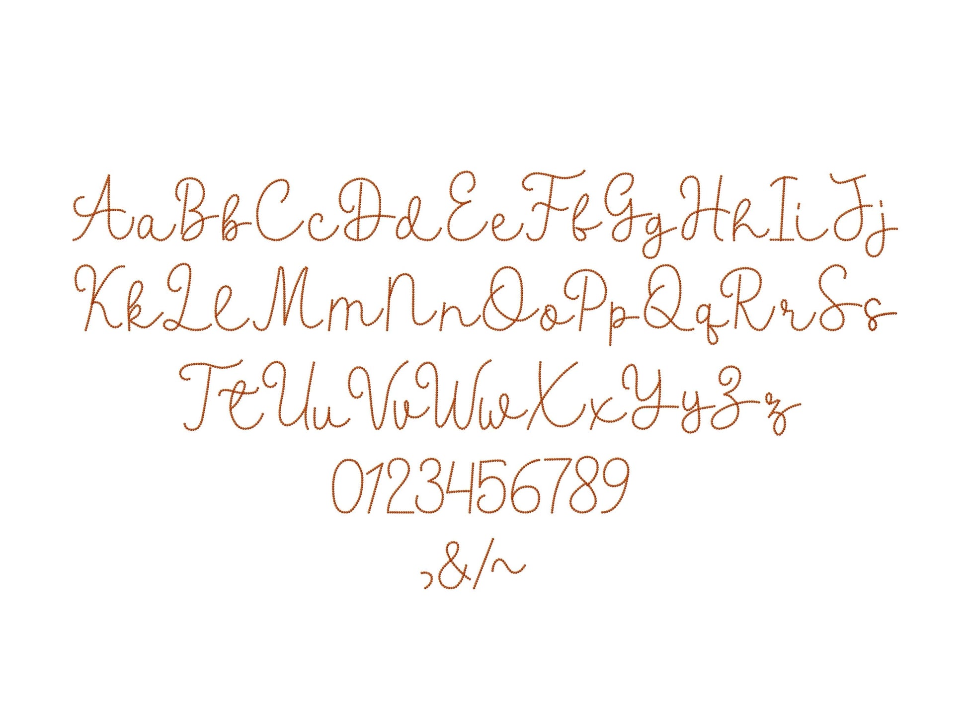 Pearl stitch handwritten script Font machine embroidery designs Pearl line alphabet