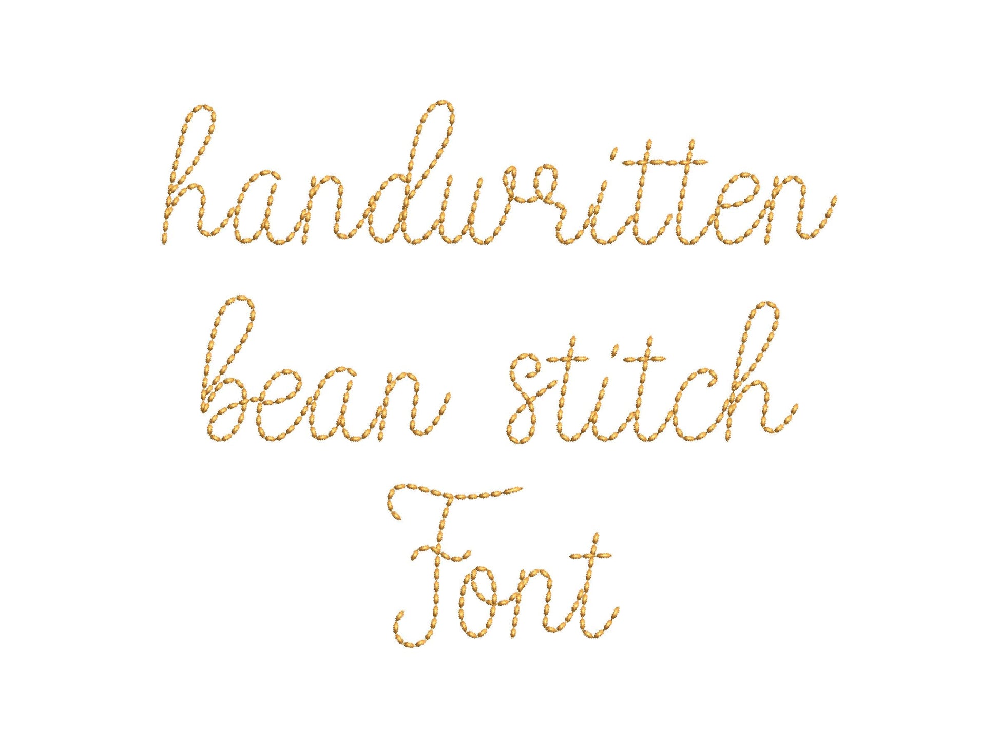Handwritten script FONT Hand stitch effect bean stitch alphabet monogram machine embroidery designs letters and numbers