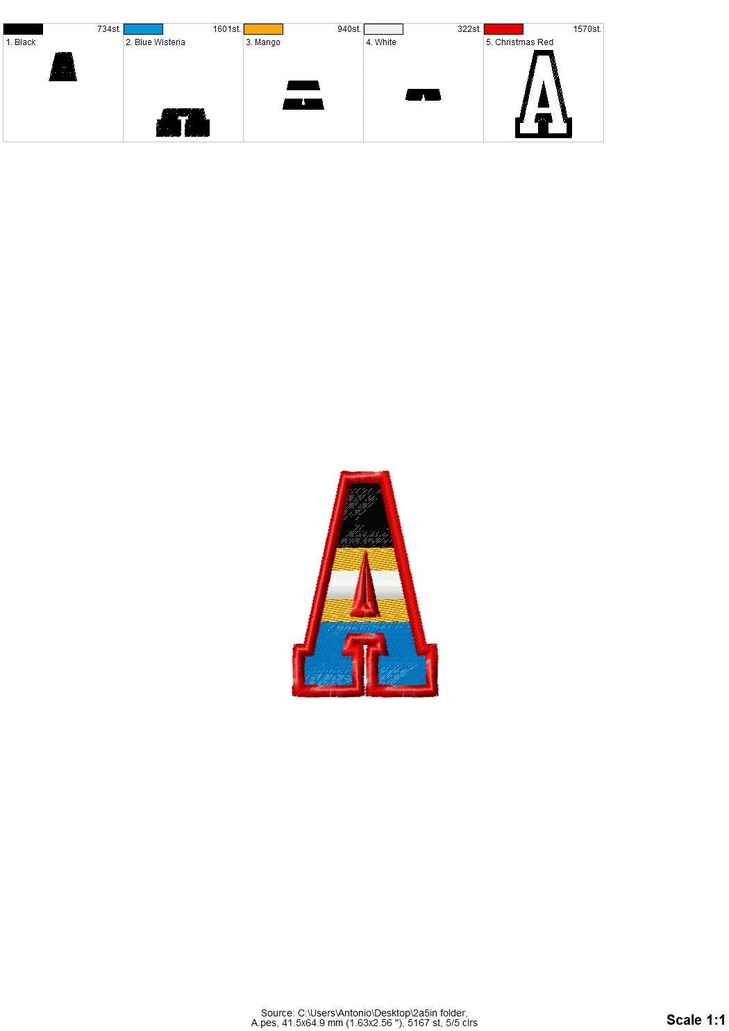 Sports Varsity Collegiate type FONT fill stitch and outline striped alphabet