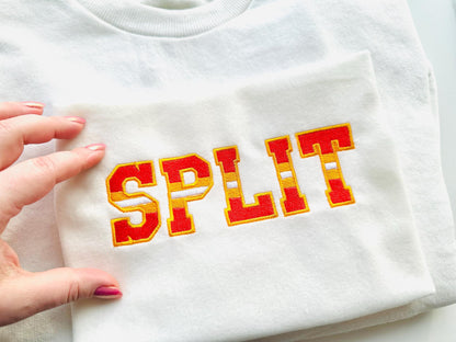 Sports Varsity Collegiate type FONT fill stitch and outline striped alphabet