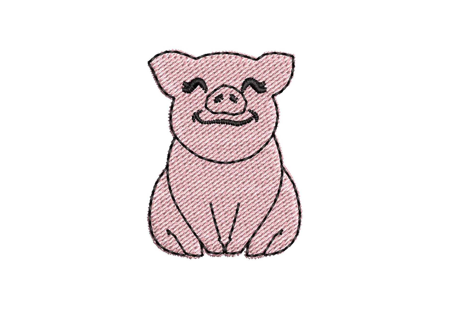 Mini Piggie, pig, awesome pig heifer, farm girl pig applique machine embroidery designs small sizes pig embroidery design