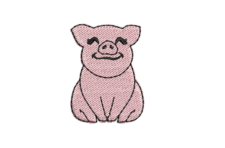 Mini Piggie, pig, awesome pig heifer, farm girl pig applique machine embroidery designs small sizes pig embroidery design