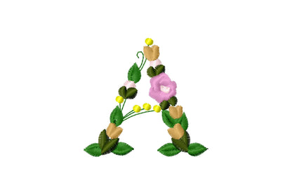 Small Fraternities & Sororities Floral Greek Font Whole Entire Alphabet Liberty Fashioned Flowers Machine Embroidery Designs