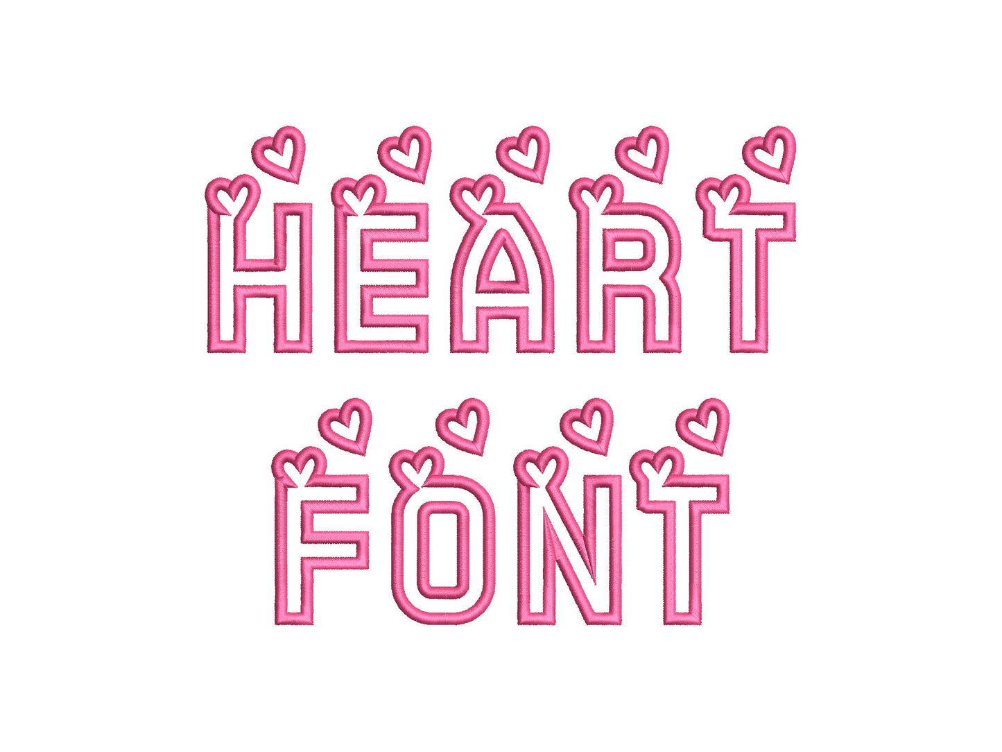 Heart Monogram Applique Font SET of 2 types machine embroidery designs Valentine alphabet Hearts letters
