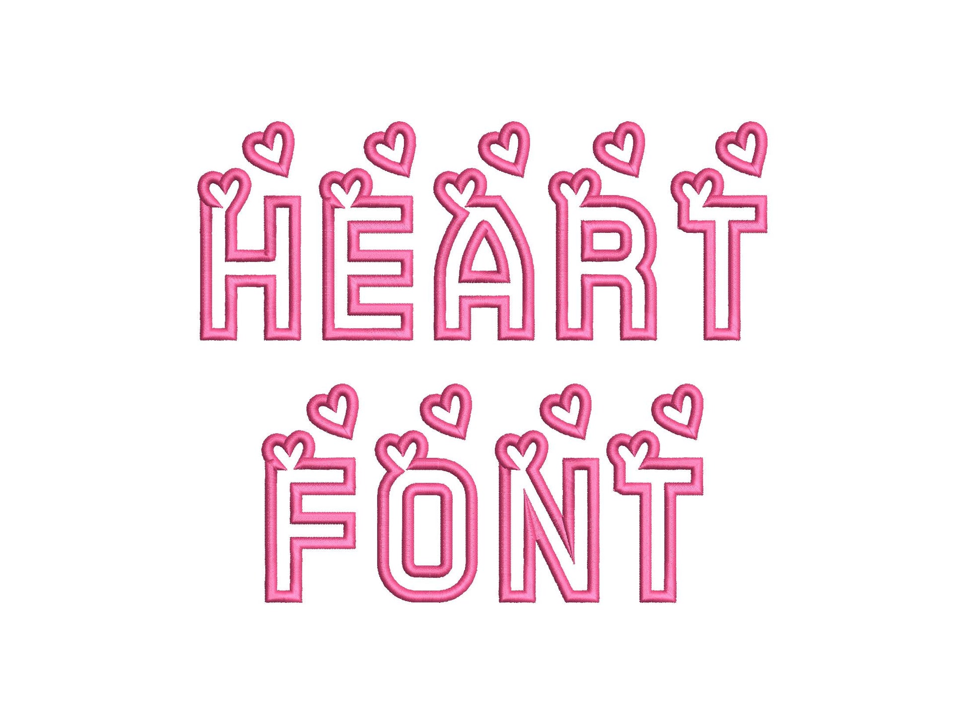Heart Monogram Applique Font SET of 2 types machine embroidery designs Valentine alphabet Hearts letters