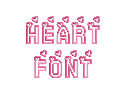 Heart Monogram Applique Font SET of 2 types machine embroidery designs Valentine alphabet Hearts letters