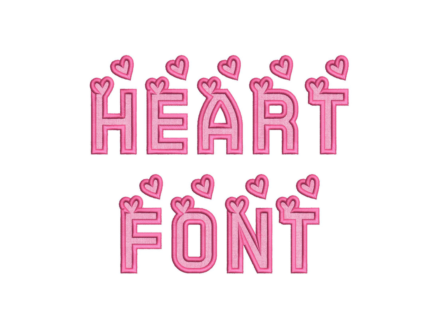 Heart Monogram Applique Font SET of 2 types machine embroidery designs Valentine alphabet Hearts letters