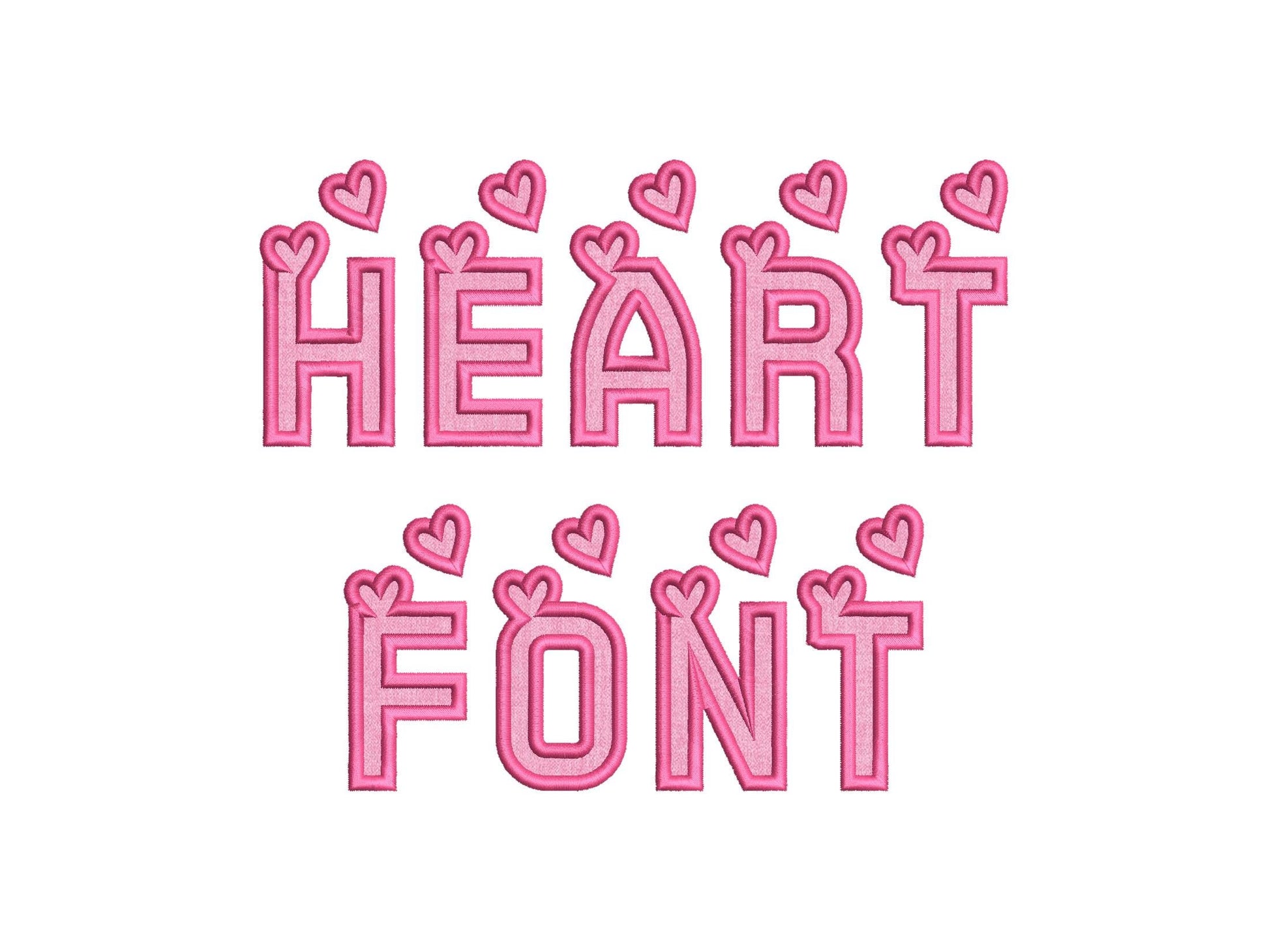 Heart Monogram Applique Font SET of 2 types machine embroidery designs Valentine alphabet Hearts letters