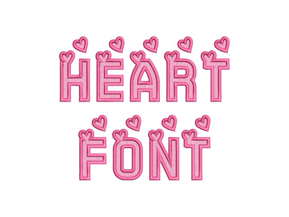 Heart Monogram Applique Font SET of 2 types machine embroidery designs Valentine alphabet Hearts letters