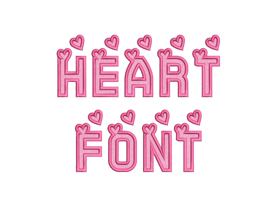 Heart Monogram Applique Font SET of 2 types machine embroidery designs Valentine alphabet Hearts letters